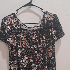 Floral Black Women's Top